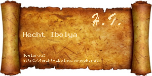 Hecht Ibolya névjegykártya